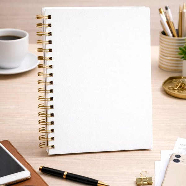White Wiro Bound Diary for Professionals & Students