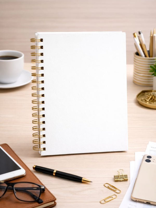 White Wiro Bound Diary for Professionals & Students