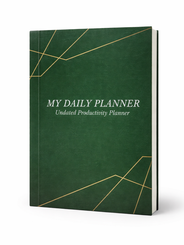 Green Daily Planner For Professional And Students