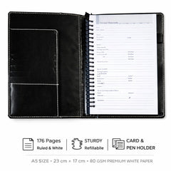 Black Prime Executive Organiser with Ring Binder