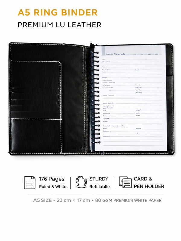 Black Prime Executive Organiser with Ring Binder