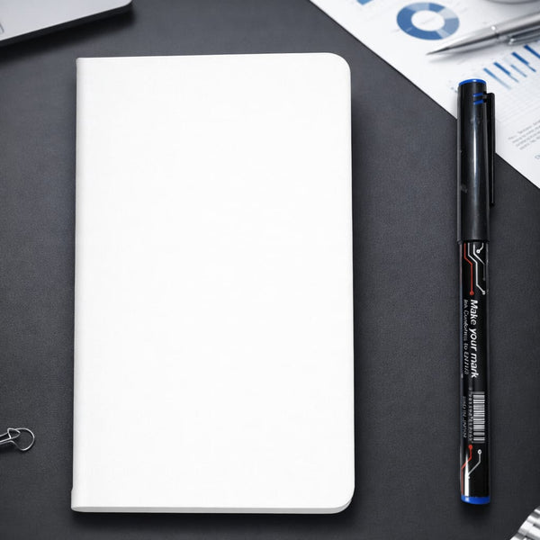 A6 White Pocket Diary with Pen