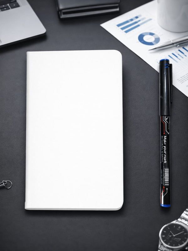 A6 White Pocket Diary with Pen