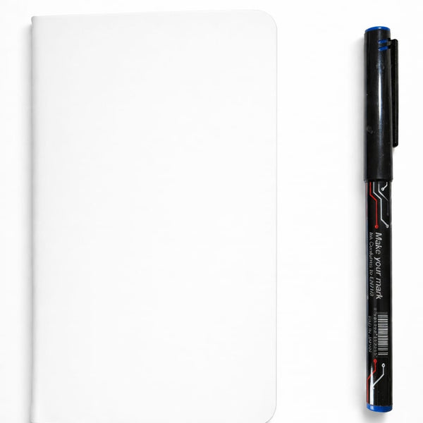 A6 White Pocket Diary with Pen