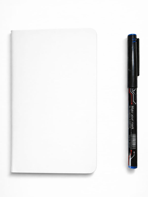 A6 White Pocket Diary with Pen