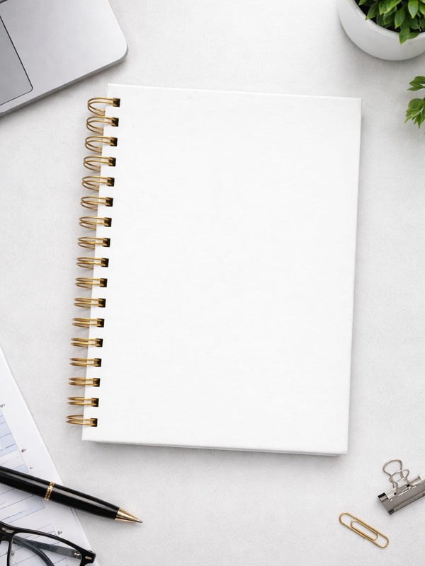 White Wiro Bound Diary for Professionals & Students