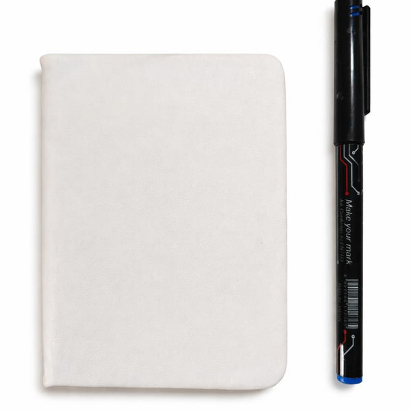 A7 White Mini Pocket Diary with Pen