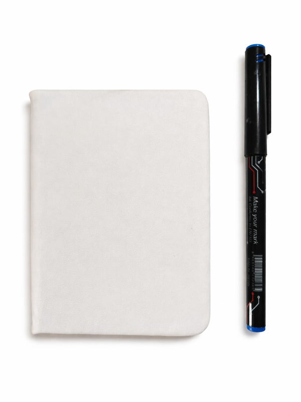 A7 White Mini Pocket Diary with Pen