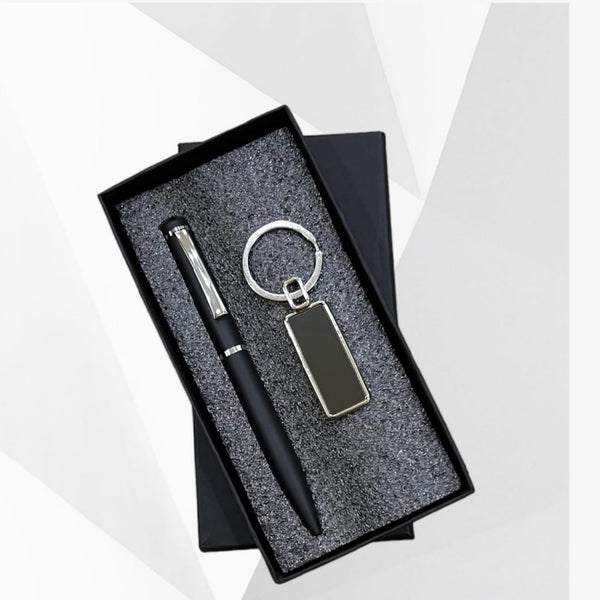 Black Premium Gift Set (Pen & Key Chain) For Professional And Students