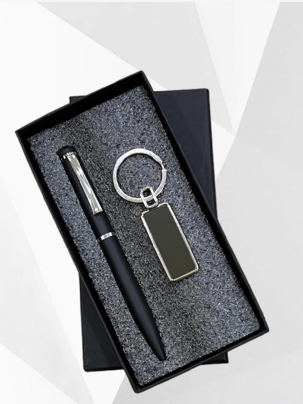 Black Premium Gift Set (Pen & Key Chain) For Professional And Students