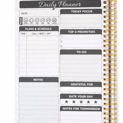 Black Daily Planner Brief For Professional And Students