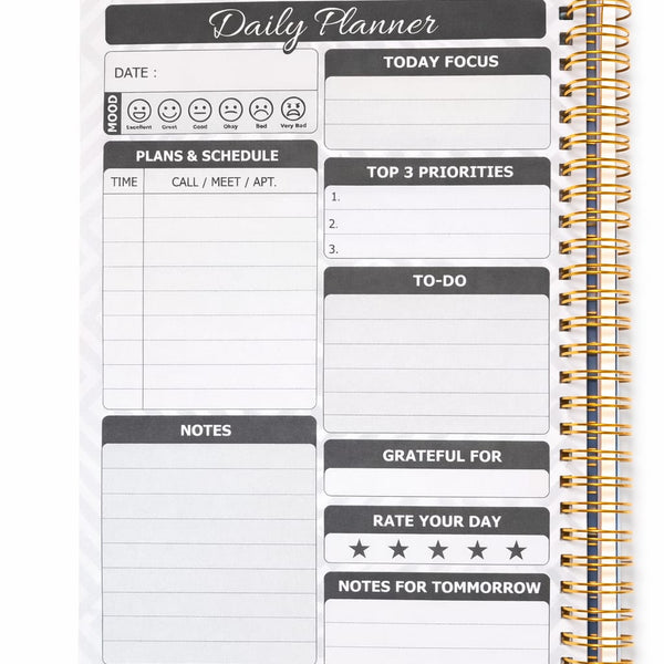 Black Daily Planner Brief For Professional And Students