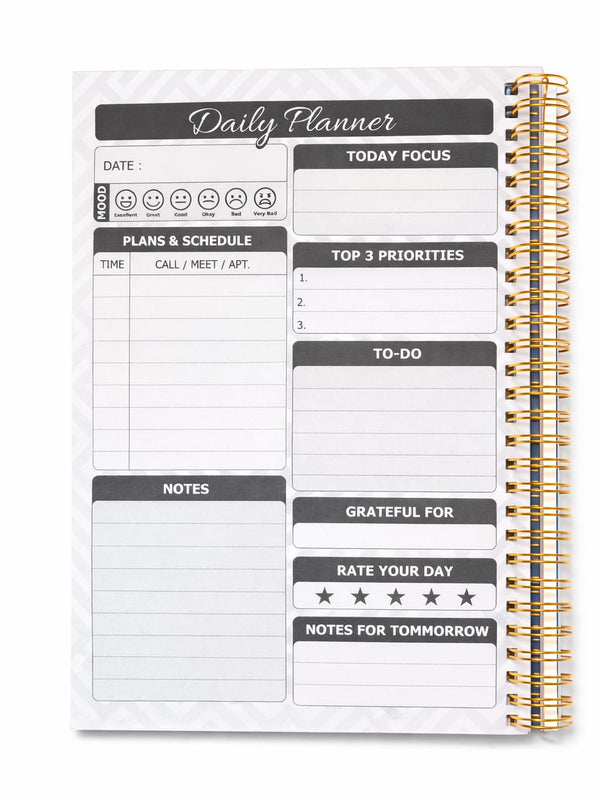Black Daily Planner Brief For Professional And Students