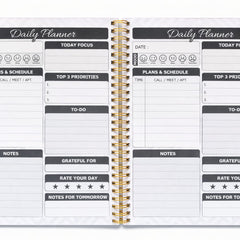 Black Daily Planner Brief For Professional And Students