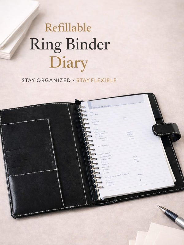 Black Prime Executive Organiser with Ring Binder